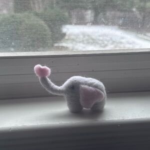 Handmade Felt Elephant Figurine